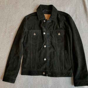 Black suede leather jacket